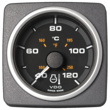 Veratron 52 MM (2-1/16") AcquaLink Coolant Temp Gauge 40° to120°C - Black Dial & Bezel