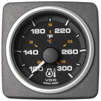 Veratron 52 MM (2-1/16") AcquaLink Engine Oil Temp 300°F/150°C - Black Dial & Bezel