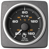 Veratron 52 MM (2-1/16") AcquaLink Pyrometer Gauge 1600°F/900°C - Black Dial & Bezel