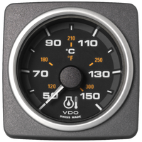 Veratron 52 MM (2-1/16") AcquaLink Engine Oil Temp 50°C to 150°C - Black Dial & Bezel
