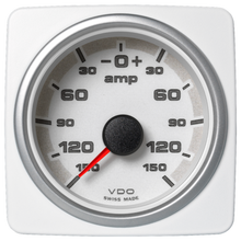 Veratron 52 MM (2-1/16") AcquaLink Ammeter Gauge -150/+150 AMP - White Dial & Bezel