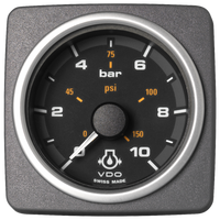 Veratron 52 MM (2-1/16") AcquaLink Engine Oil Pressure 10 Bar/150 PSI - Black Dial & Bezel