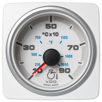 Veratron 52 MM (2-1/16") AcquaLink Pyrometer Gauge 900°C/1650°F - White Dial & Bezel
