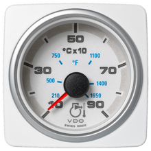 Veratron 52 MM (2-1/16") AcquaLink Pyrometer Gauge 900°C/1650°F - White Dial & Bezel