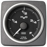 Veratron 52 MM (2-1/16") AcquaLink Fresh Water Gauge Empty/Full - Black Dial & Bezel