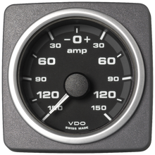 Veratron 52 MM (2-1/16") AcquaLink® Ammeter Gauge -150/+150 AMP - Black Dial & Bezel