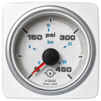 Veratron 52 MM (2-1/16") AcquaLink Transmission Oil Pressure 450 PSI/30 Bar - White Dial & Bezel