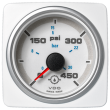 Veratron 52 MM (2-1/16") AcquaLink Transmission Oil Pressure 450 PSI/30 Bar - White Dial & Bezel