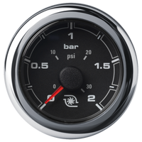 Veratron 52MM (2-1/16") OceanLink Boost Pressure Gauge - 2 Bar/30 PSI - Black Dial & Bezel