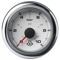 Veratron 52MM (2-1/16") OceanLink Engine Oil Pressure - 10 Bar/150 PSI - White Dial & Bezel