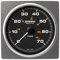 Veratron Marine 4-3/8" (110mm) AcquaLink® Speed Over Ground 70 MPH/115 KMH - 12/24V - Black Dial & Bezel
